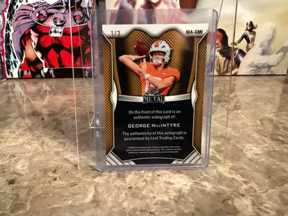 2026 Leaf Pro Set Football George MacIntyre Metal Auto On-Card 1/3 Bookend