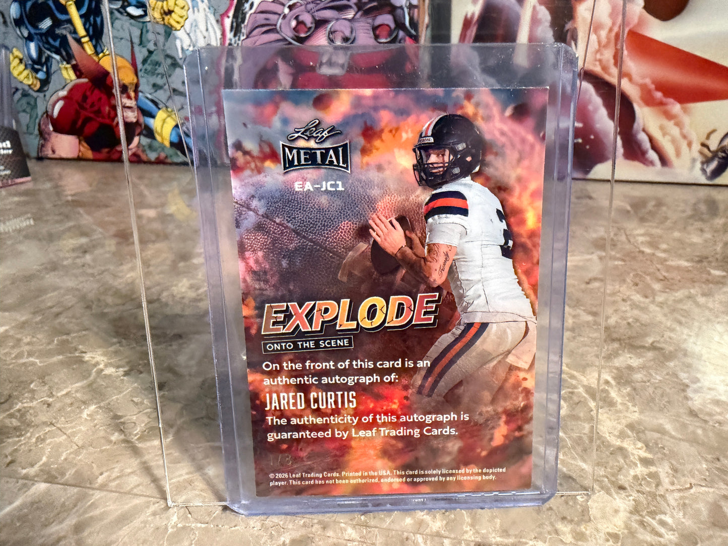 2026 Leaf Metal Football Jared Curtis Auto Explode Onto the Scene Platinum 1/8