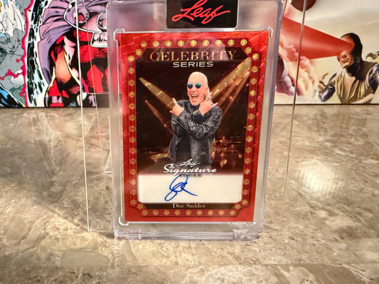Dee Snyder 2026 Leaf Signature Series Celebrity Series Auto Red Flood Super 1/1