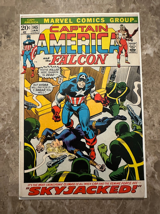 Captain America #145 VG+ 4.5 (1972 Marvel Comics) - Nice copy for grade