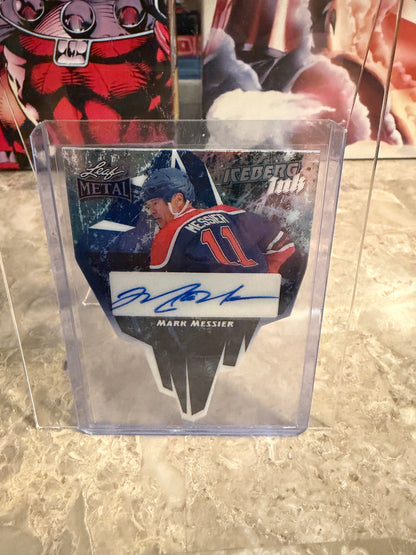 2026 Leaf Metal Hockey Iceberg Ink Blue Prismatic Mark Messier Auto 2/3