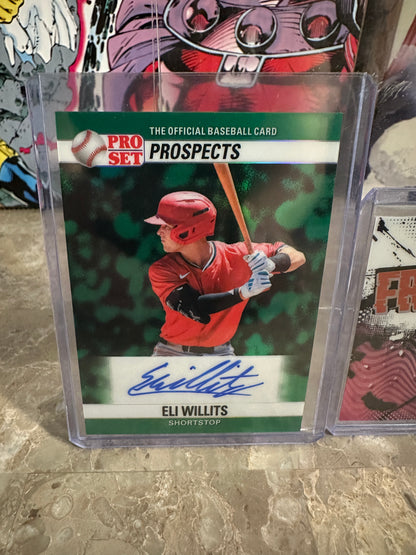 Eli Willits 2026 Pro Set Metal /2 Frenetic, /3 Green AUTO & /6 Lazer Lot - Nats
