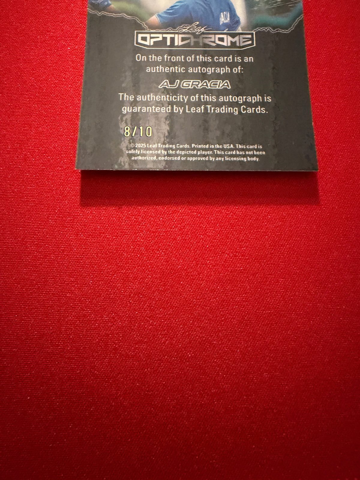 AJ Gracia 2025 Leaf Optichrome Glimpse Into Future Auto Lava /10