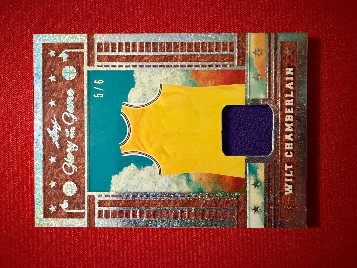 Wilt Chamberlain 2025 Leaf Glory of the Game Basketball Game Used Swatch Holo Dots /6
