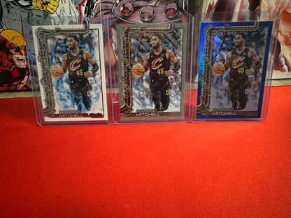 2025-26 Topps Holiday Donovan Mitchell Short Print, Glitter, Blue Foil Lot of 3