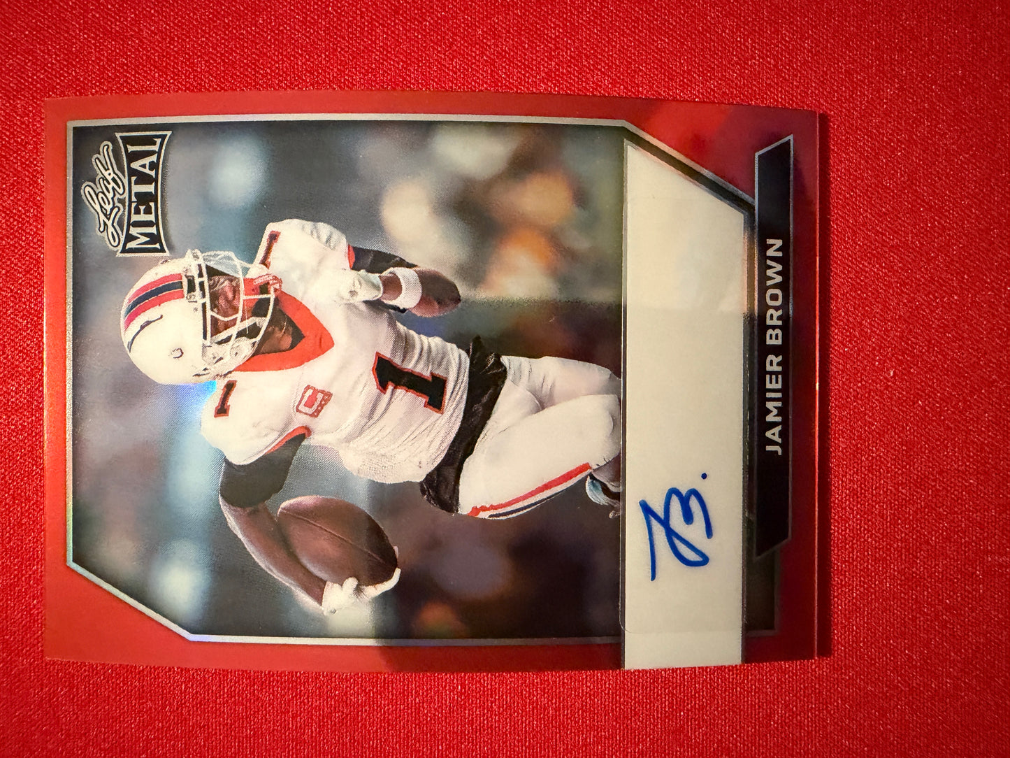 Jameer Brown 2026 Leaf Metal Base Auto Red Ohio State Color Match /4
