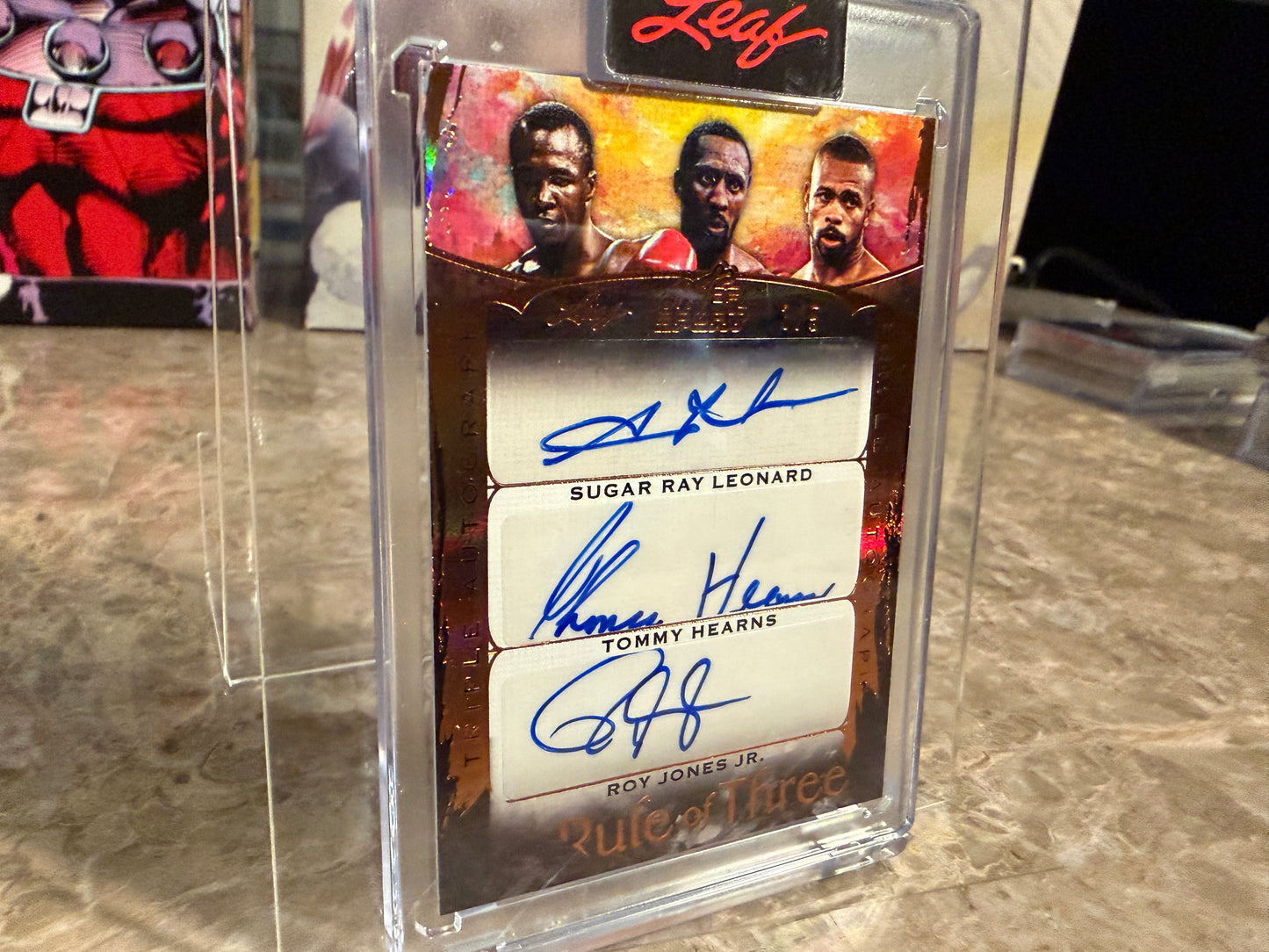 2026 Leaf Art of Sport Rule of 3 Sugar Ray Leonard Tommy Hearns Roy Jones Triple Auto