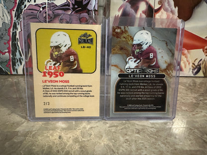 2026 Leaf Optichrome Le'Veon Moss White Prismatic 1/1 & Metal Green Shimmer /3 Lot