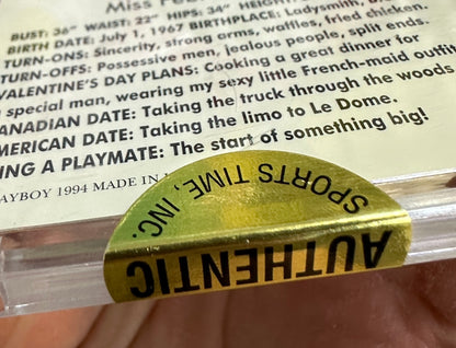 Pamela Anderson #111 Autograph Card (1994 Playboy Sports Time Certified) - 751/2500