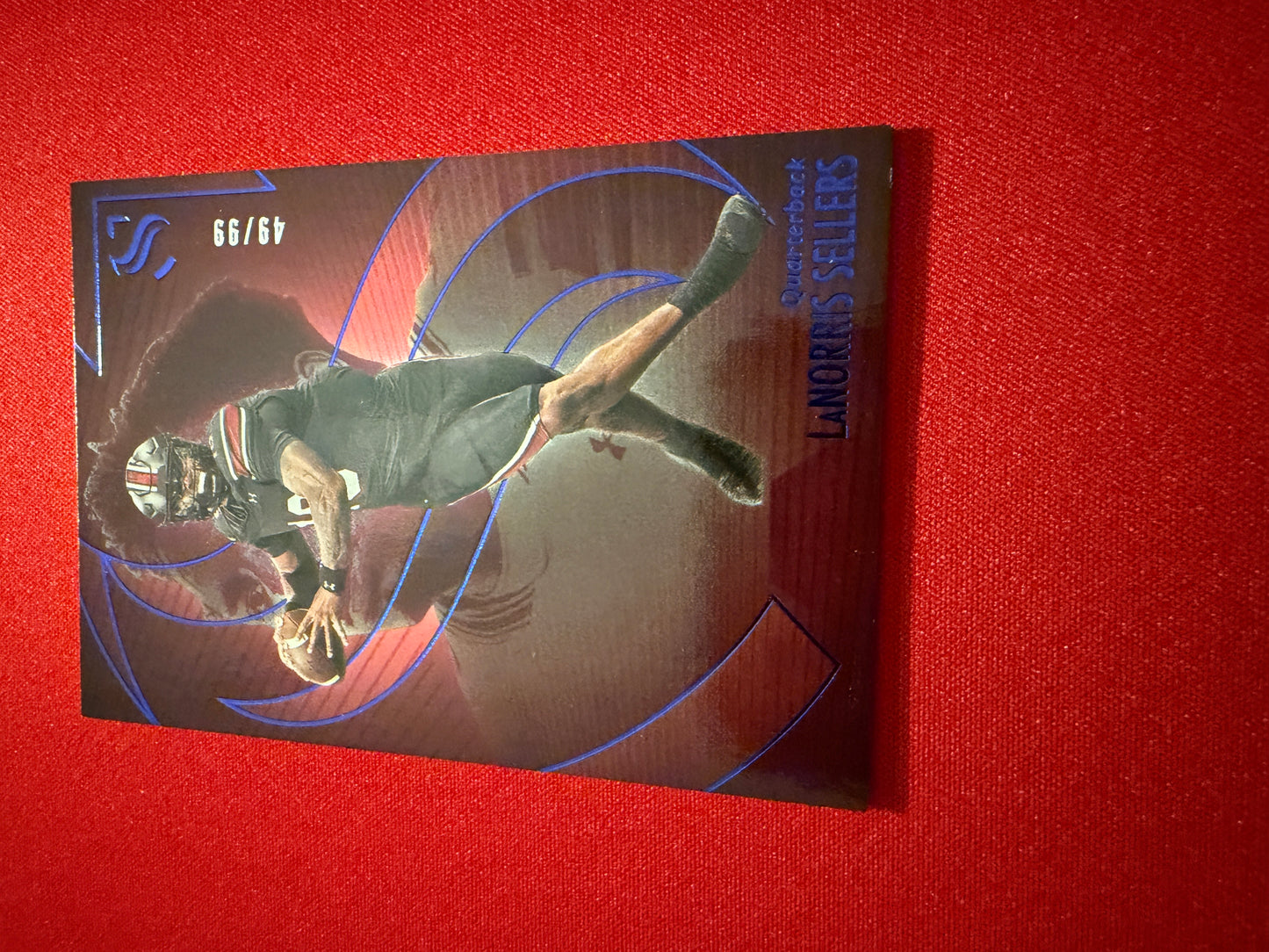 LaNorris Sellers 2025 Panini Silhouette Football Base Blue /99 #8