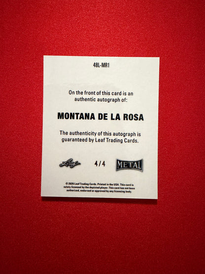 Montana De La Rosa 2026 Leaf Metal Ring Kings 1948 Auto Red 4/4 Bookend