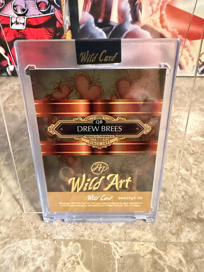 Drew Brees 2026 Wild Card Sweet "Wild Art" True 1/1 Gold Vinyl 2-Card Lot