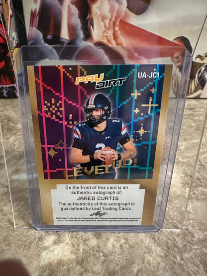 Jared Curtis 2026 Leaf Paydirt Football "Level Up!" Orange Autograph /49