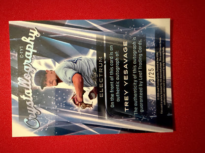 Trey Yesavage 2026 Leaf Electrum Baseball Crystallography Bronze Autograph /25