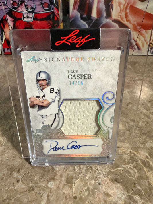2026 Leaf Spectacular Football Signature Swatch Dave Casper Clean /15