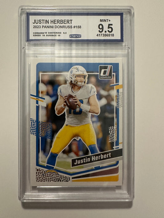Justin Herbert #158 CCG/PSA Mint+ 9.5 (2023 Panini Donruss)