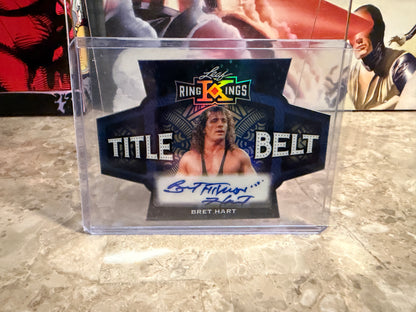 Brett Hitman Hart 2026 Leaf Metal Ring Kings Title Belt Auto Blue /5