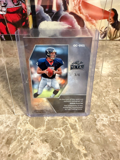 Doug Flutie 2026 Leaf Metal Base On-Card Auto Blue Prismatic /6