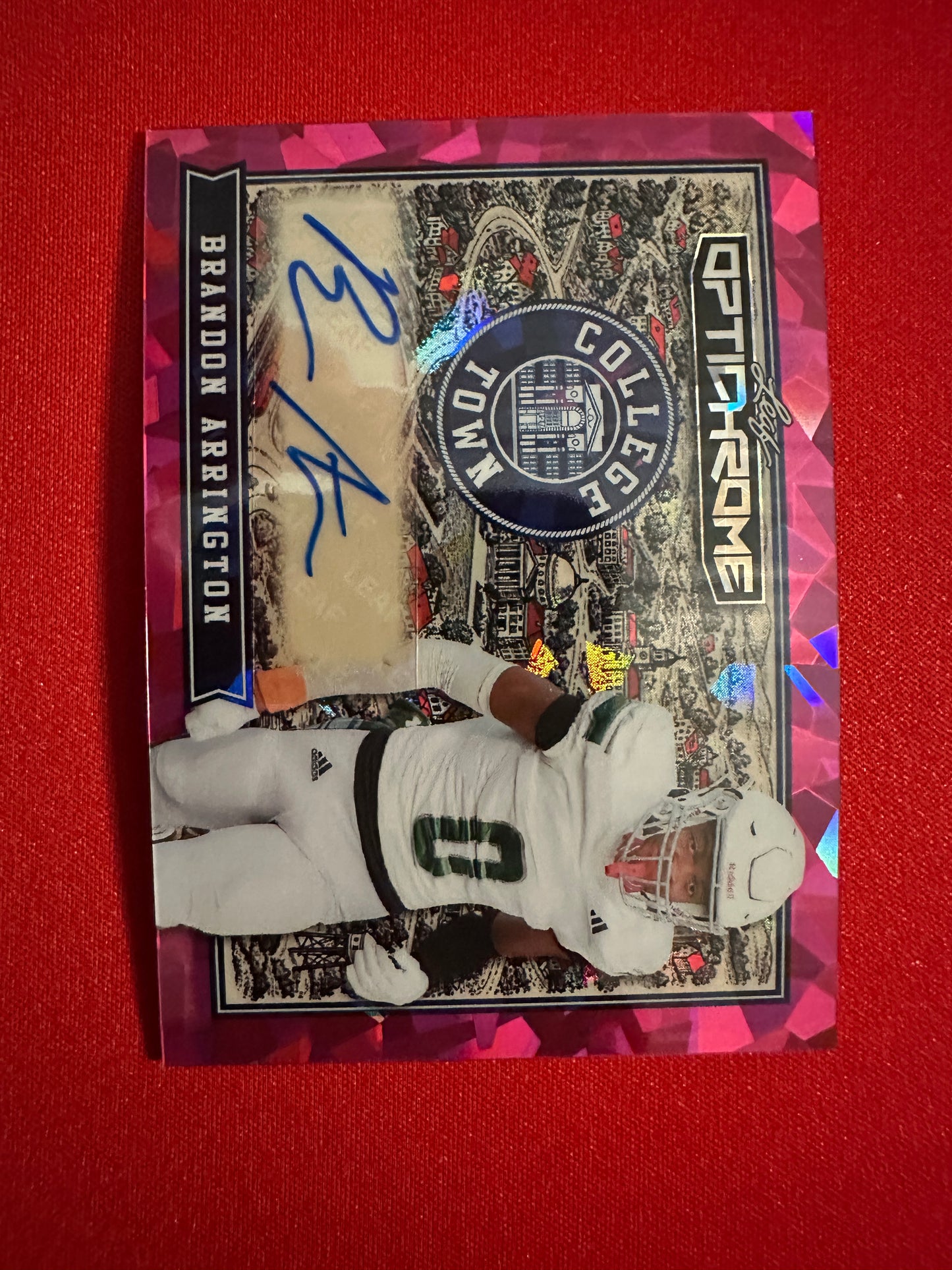 2026 Leaf Optichrome College Town Pink Crystal Brandon Arrington Autograph 1/1
