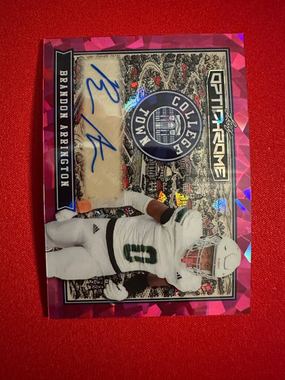 2026 Leaf Optichrome College Town Pink Crystal Brandon Arrington Autograph 1/1