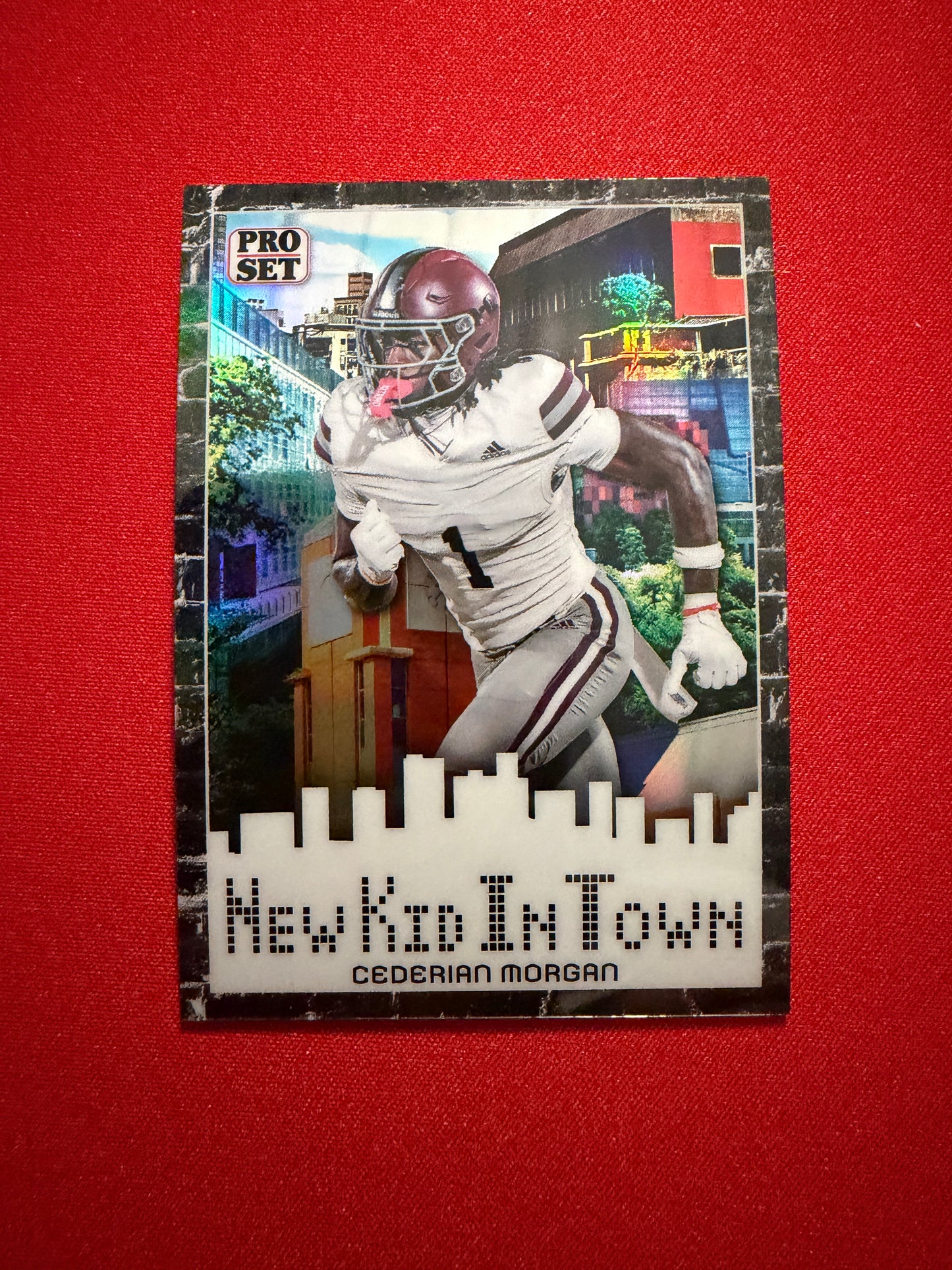 2026 Leaf Pro Set Metal Football Cederian Morgan Nee Kid In Town Black 1/2