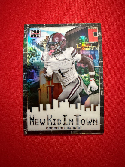 2026 Leaf Pro Set Metal Football Cederian Morgan Nee Kid In Town Black 1/2