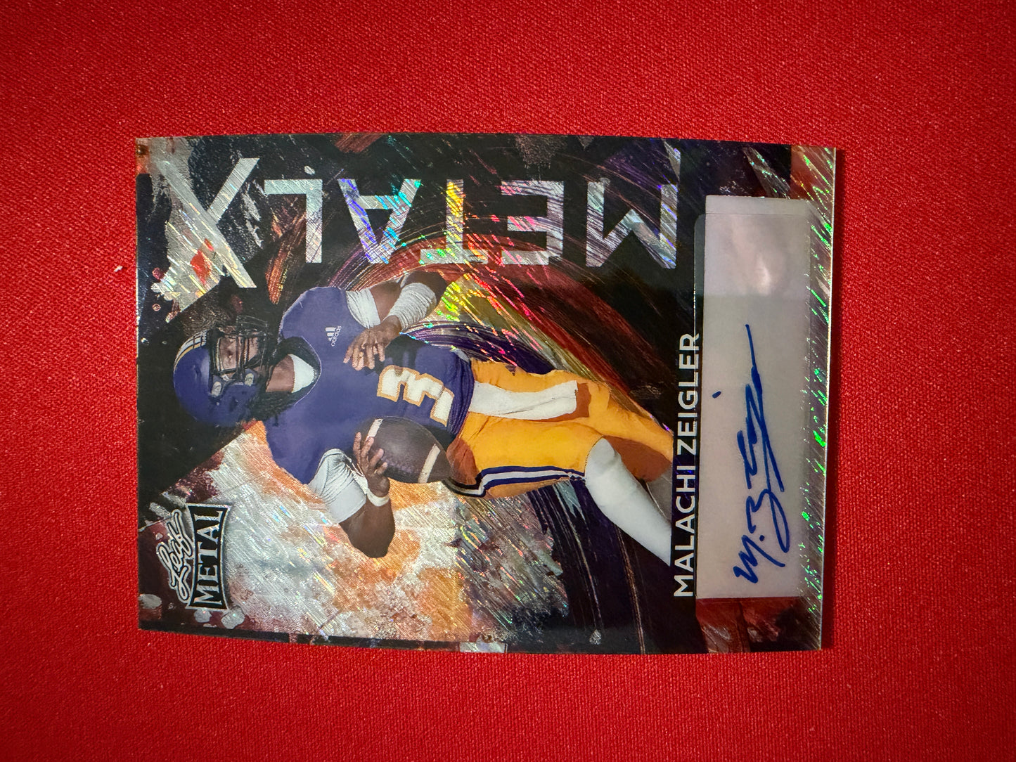 Malachi Ziegler 2026 Leaf Metal Football Metal X Auto Silver Shimmer 1/1