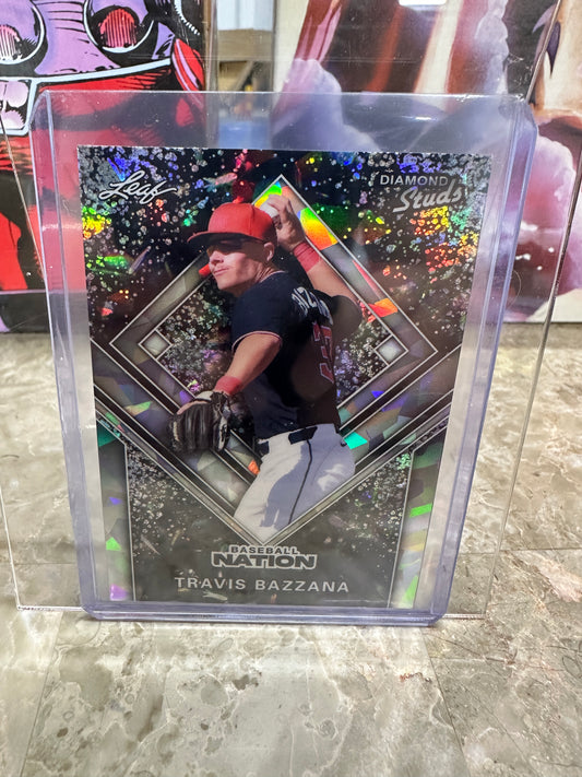2026 Leaf Baseball Nation TRAVIS BAZZANA Silver Crystal Diamond Studs /65