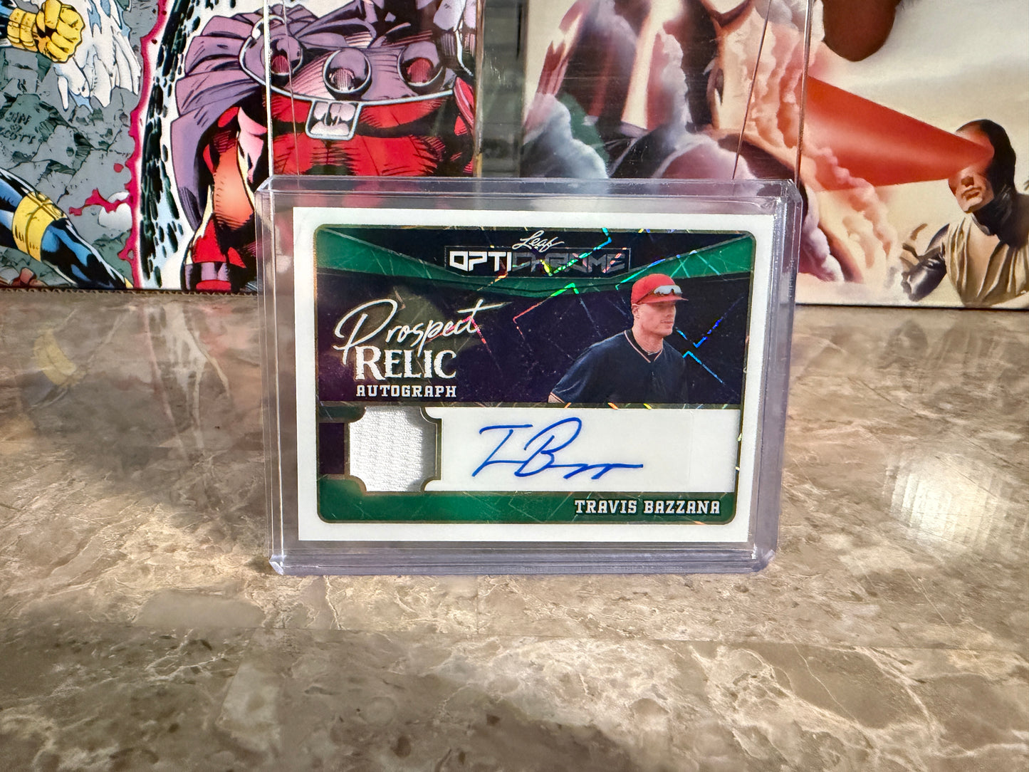 Travis Bazzana 2025 Leaf Optichrome Baseball Prospect Relic Auto 1/6 Bookend