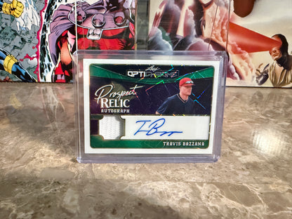 Travis Bazzana 2025 Leaf Optichrome Baseball Prospect Relic Auto 1/6 Bookend