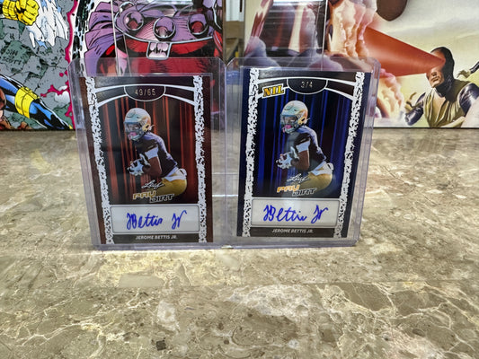 JEROME BETTIS JR. 2-Card Auto Lot - 2026 Leaf Paydirt BLUE NIL /4 & BASE /65