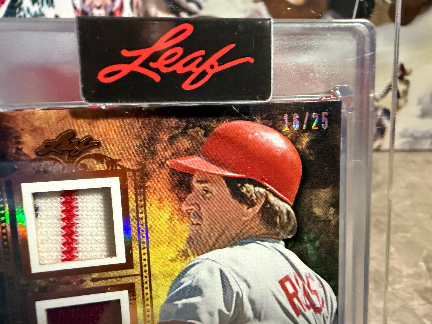 2026 Leaf Art of Sport Pete Rose Game-Used Multicolor Work of Art Tri-Patch