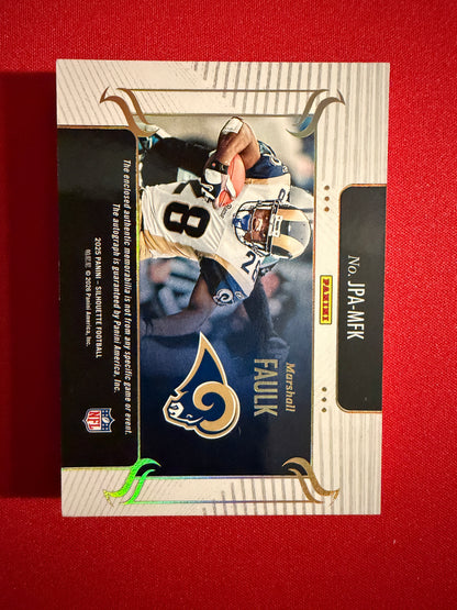Marshall Faulk 2025 Panini Silhouette Jumbo Patch Auto Nike Swoosh Booklet /25
