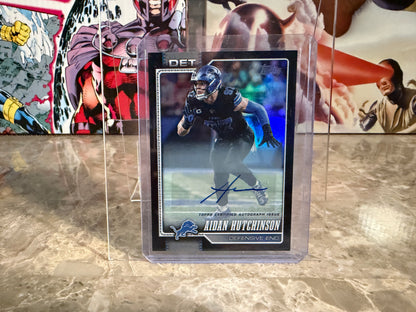 Aidan Hutchinson 2026 Topps Flagship Auto Black Holo Jersey Color Match 10/10