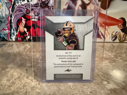 Trae Taylor 2026 Leaf Trinity Football Base Auto Platinum /40