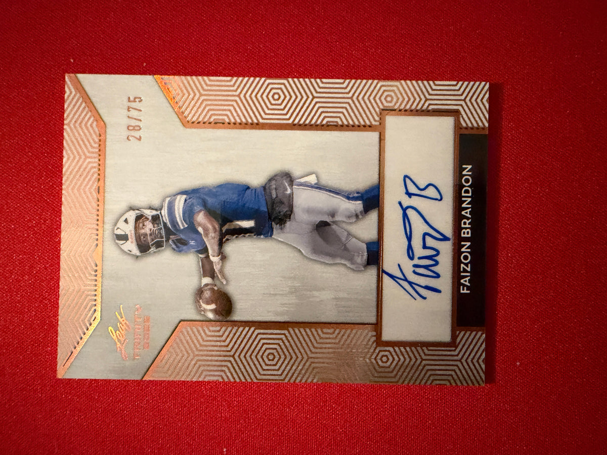 2026 Leaf Trinity Football Faizon Brandon Base Auto Bronze /75