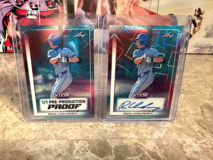 Roch Cholowsky 2026 Leaf Vivid Teal Lazer AUTO + 1/1 Pre-Prod Proof #1 Pick
