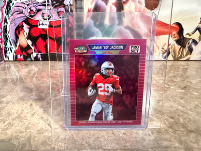 Lamar "Bo" Jackson 2026 Leaf Pro Set Metal Football 1989 Mini Pink 1/4 Bookend