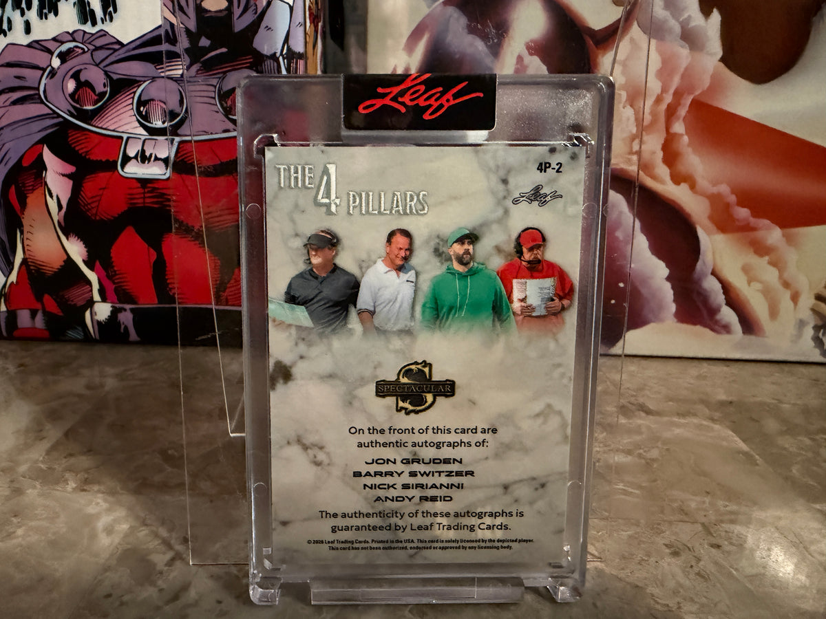 Gruden Switzer Sirianni Reid 2026 Leaf Spectacular Football Four 4 Pillars Auto /6