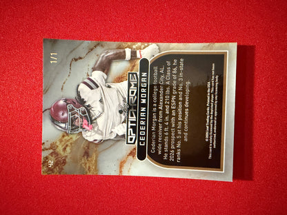 Cederian Morgan 2026 Leaf Optichrome Football Base Gold Crystal 1/1