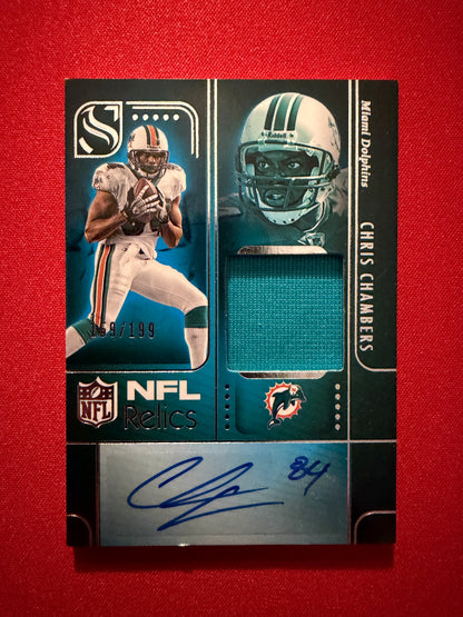 Chris Chambers 2025 Panini Silhouette NFL Relics Patch Auto /199