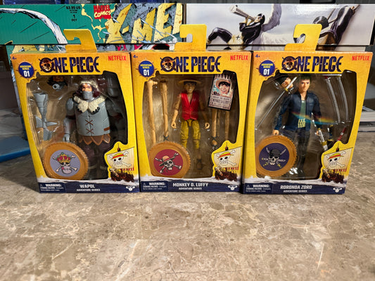 🏴‍☠️ One Piece (Netflix Live-Action) Adventure Series 01 – 3-Figure Full Set