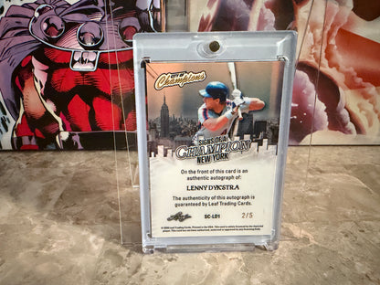 Lenny Dykstra 2026 Leaf City of Champions Signs Auto New York Pink Prismatic /5