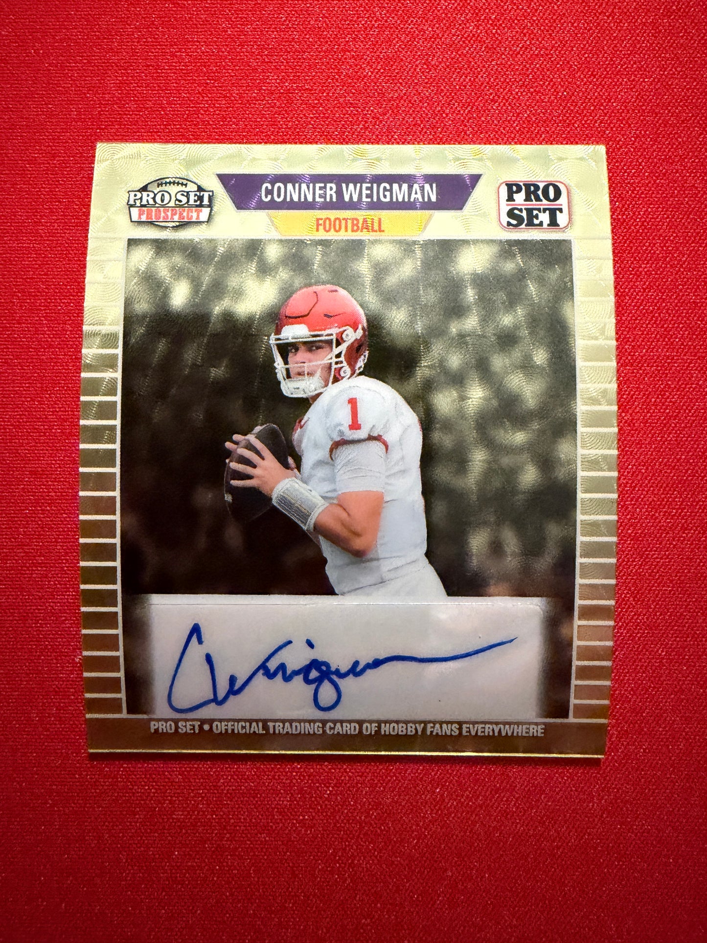 2026 Leaf Pro Set Metal Football Conner Weigman 1989 Mini Auto Super Gold 1/1