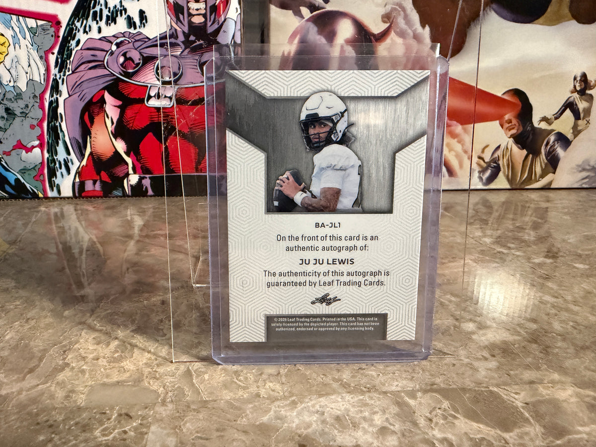 Juju Lewis 2026 Leaf Trinity Football Base Auto Bronze /75