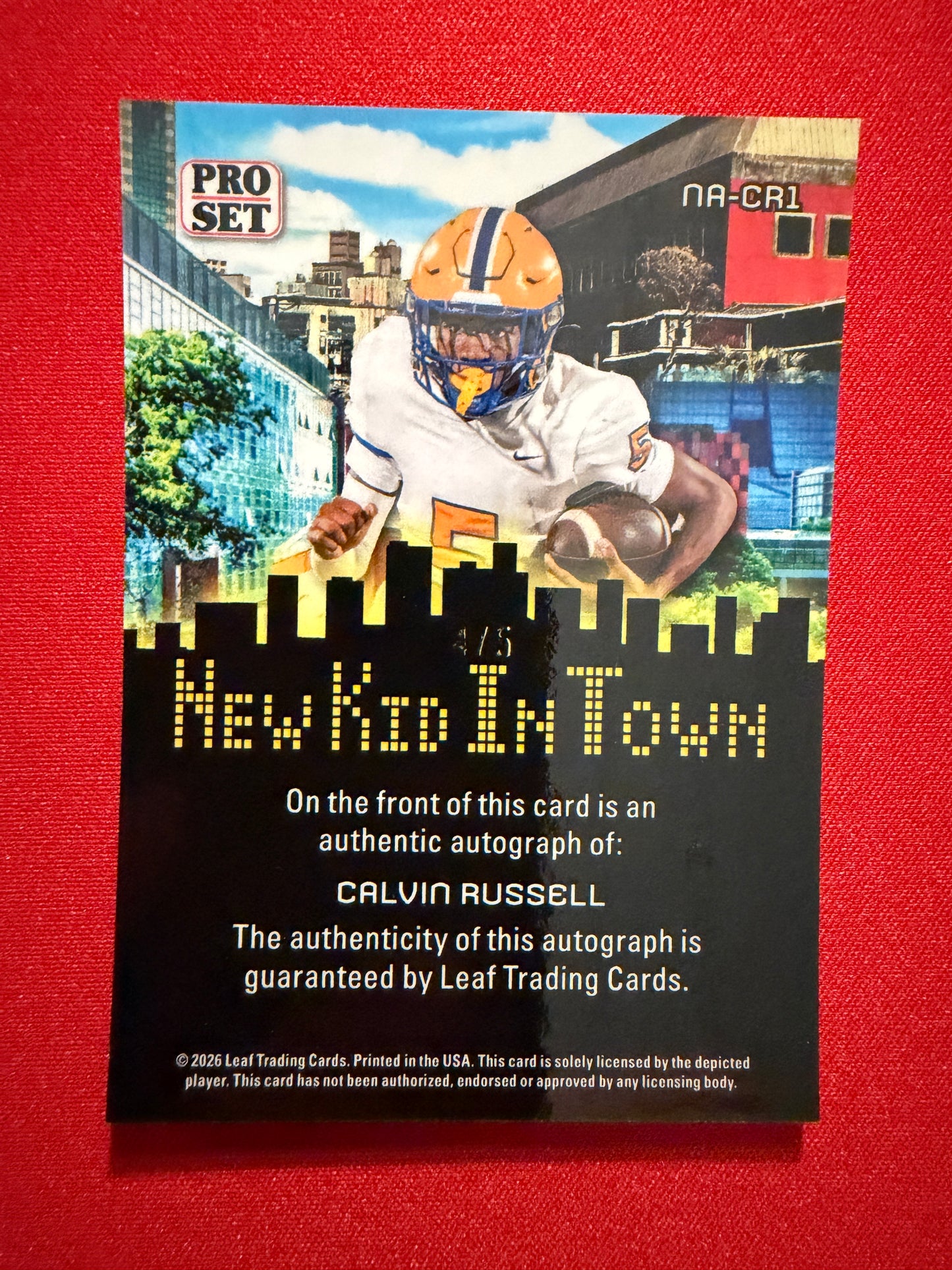 2026 Leaf Pro Set Football Calvin Russell New Kid In Town Auto Auto Blue /5