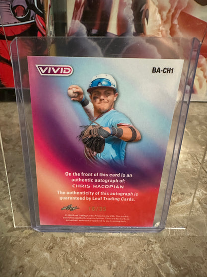Chris Hacopian 2026 Leaf Vivid Teal AUTO /35 Texas A&M Aggies Star