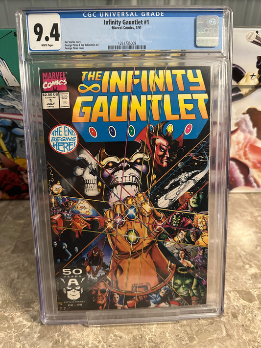 Infinity Gauntlet #1 CGC 9.4 WP (1991 Marvel)