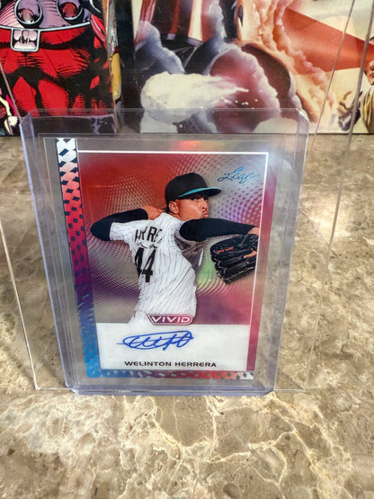 2026 Leaf Vivid Baseball Welinton Herrera Clear Base Auto Stardust Teal 1/1