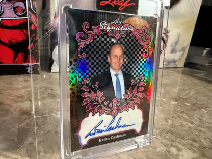Brian Cashman 2026 Leaf Signature Series Base Auto Pink Prismatic 1/1